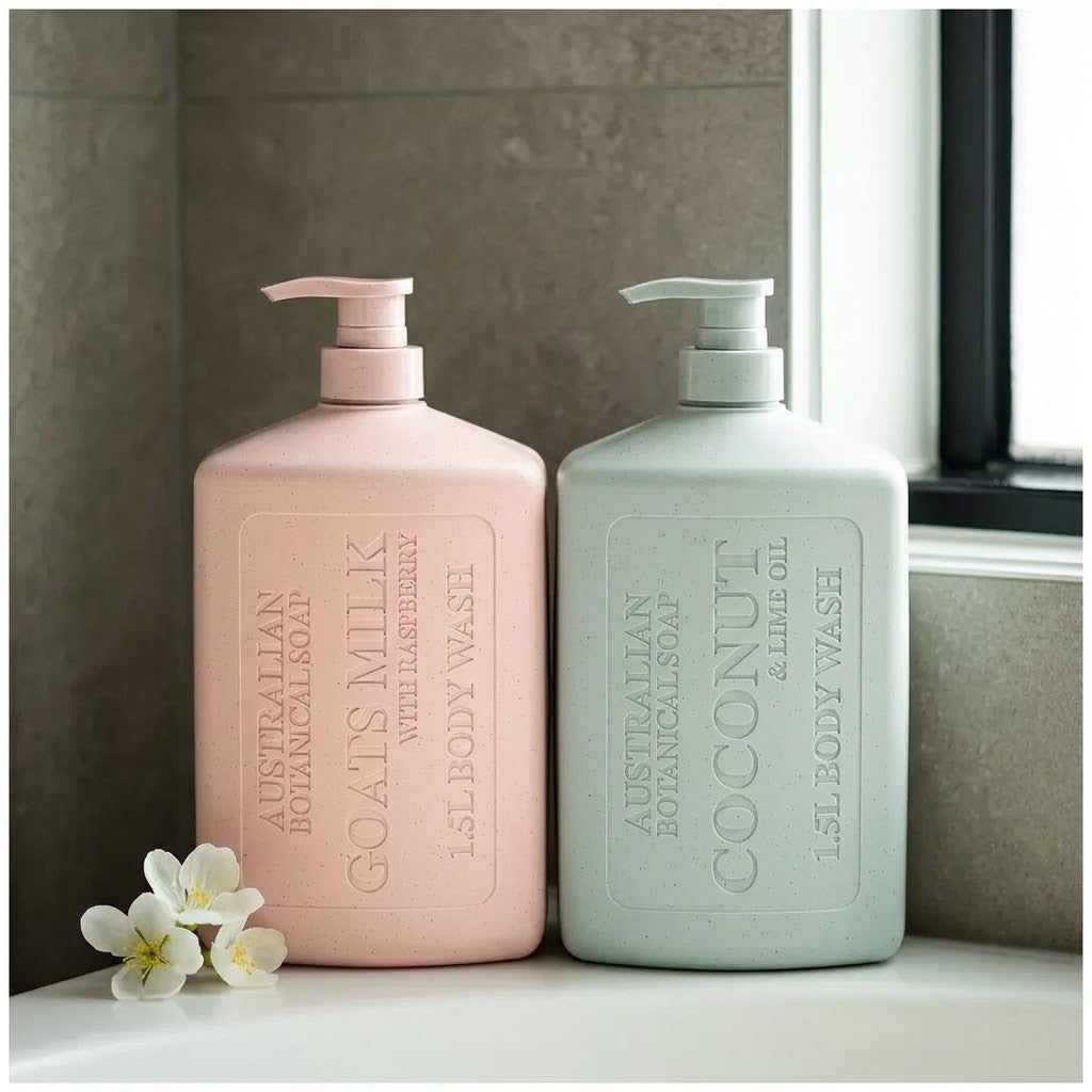 Australian Botanical Body Wash 1.5L Goats Milk With Raspberry / Coconut and Lime
