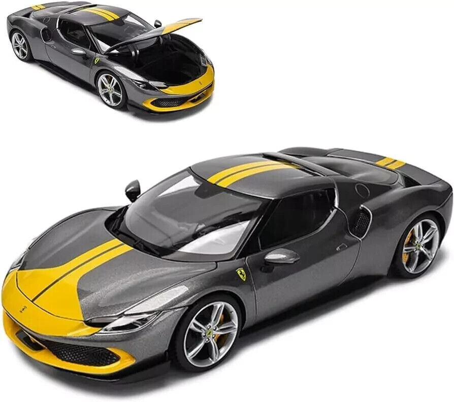 Ferrari 296 GTB Assetto Fiorano Grey 1:18 Scale Diecast Toy Model Car by Maisto