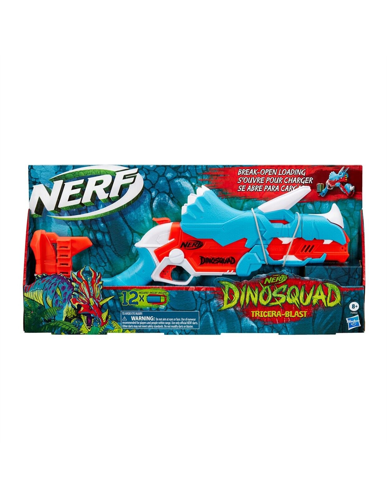 Nerf DinoSquad TriceraBlast Dart Blaster Triceratops Dinosaur Toy Gun 10x Darts