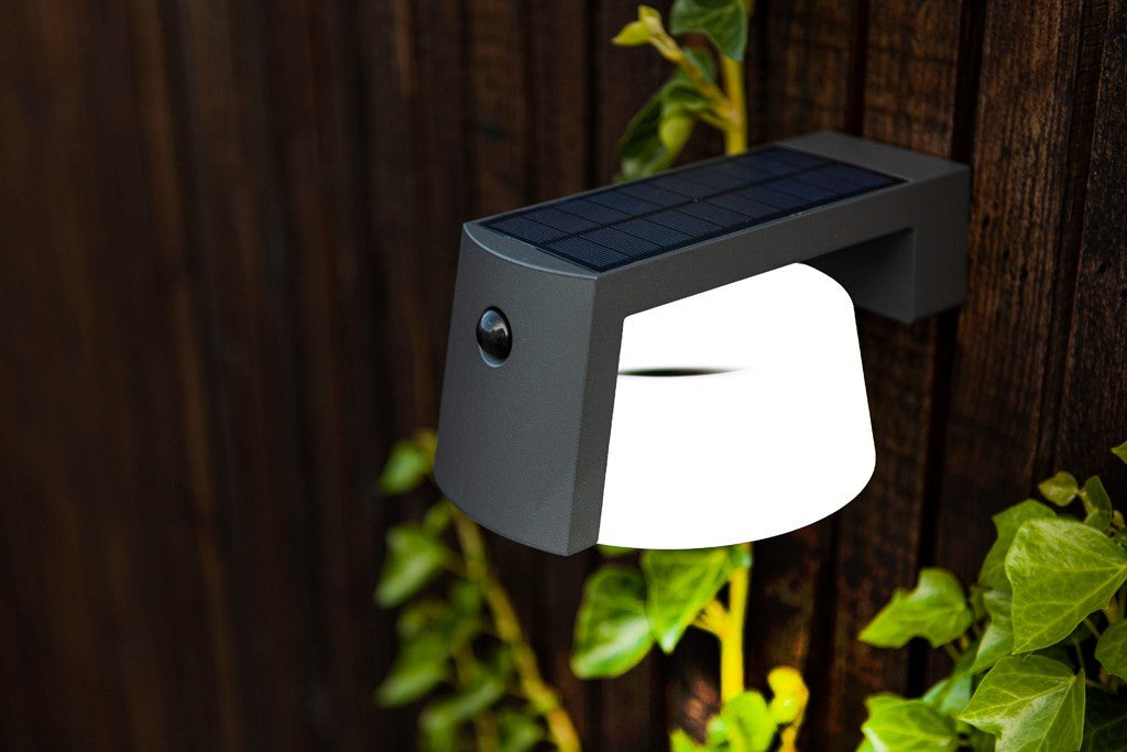 LUTEC Solar Powered Motion Detected Sensor Wall 4000K LED Light 2 pk 1000 lumens