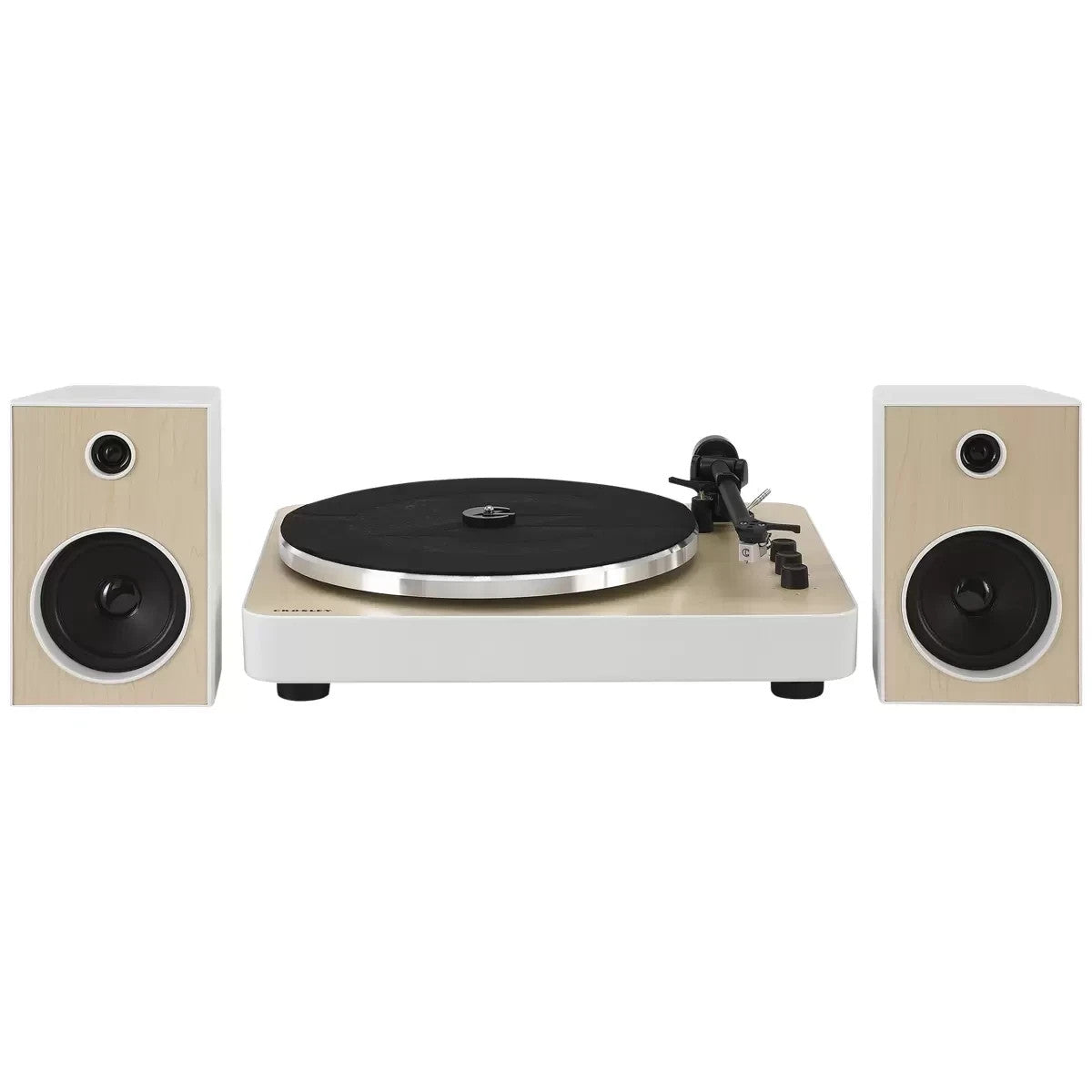 Crosley T170 Turntable Shelf System White Bluetooth Record Player Speakers