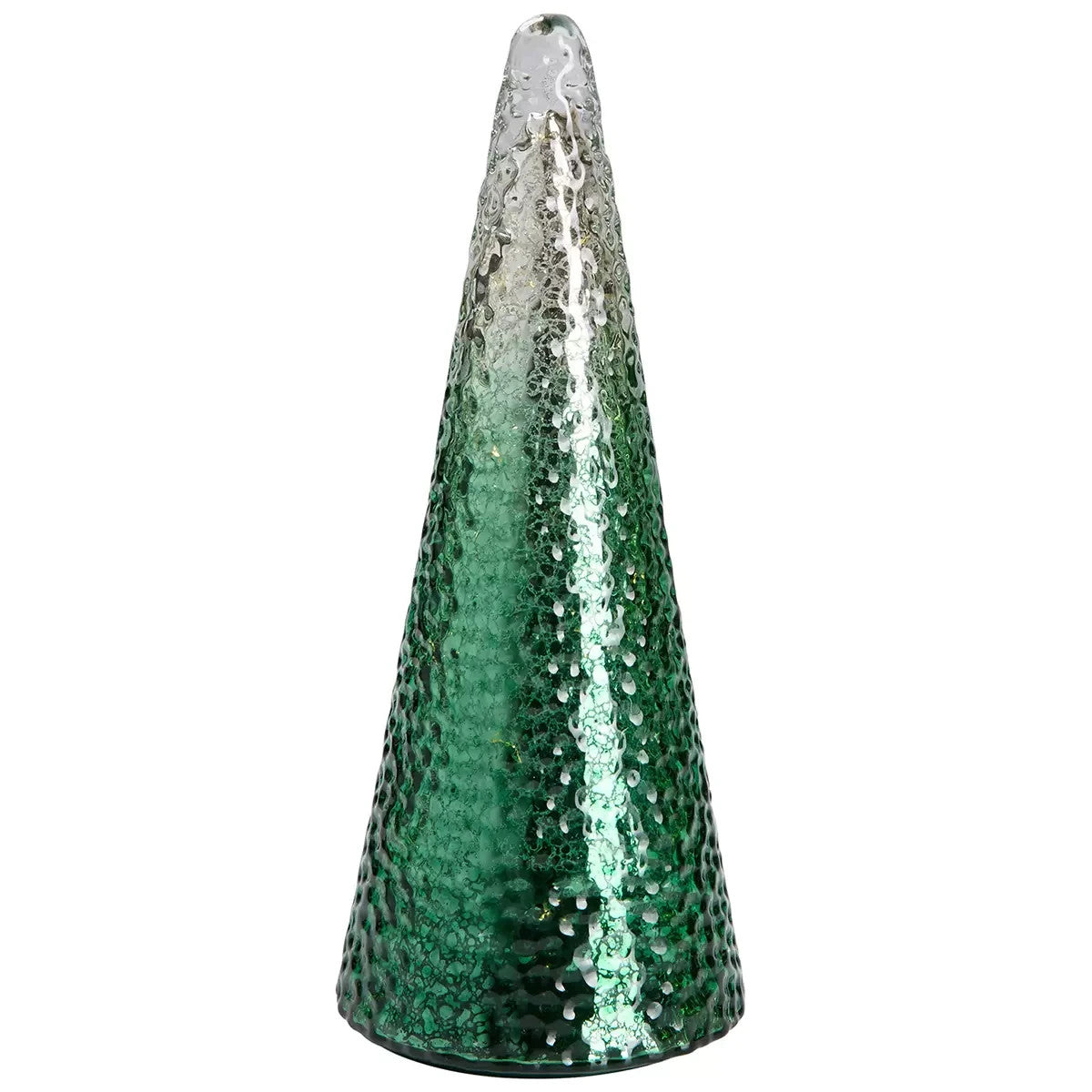 5pcs Glass Christmas Tree LED Light Decor Tabletop Ornament Centrepiece Green