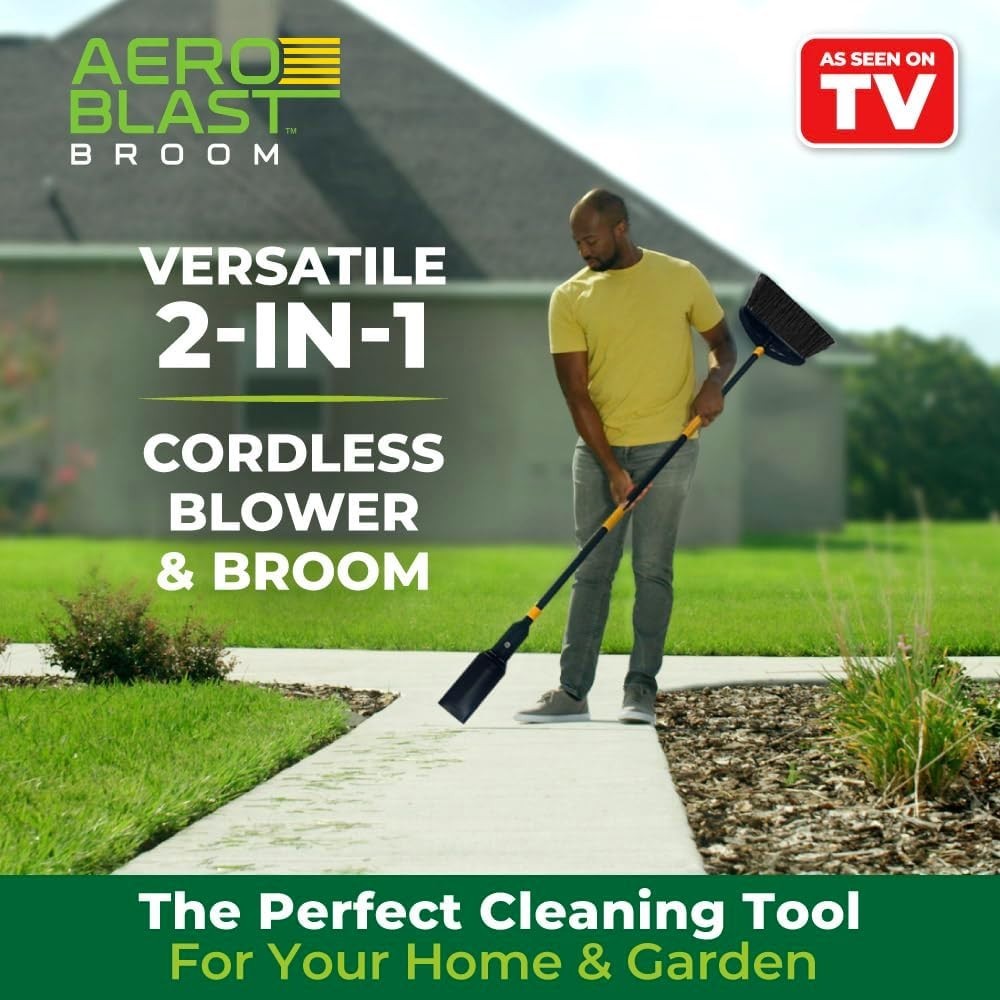 Aero Blast Broom AS SEEN ON TV Cordless BLOWER BROOM Cleaning RECHARGEABLE Too
