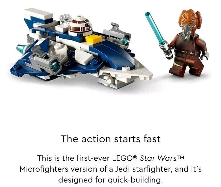 LEGO Star Wars Plo Koon's Jedi Starfighter Microfighter 75400 Brand New & Sealed