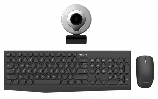 Philips Wireless Keyboard Mouse Webcam Bundle SPT6323 CP11-AF200V PC Windows Mac