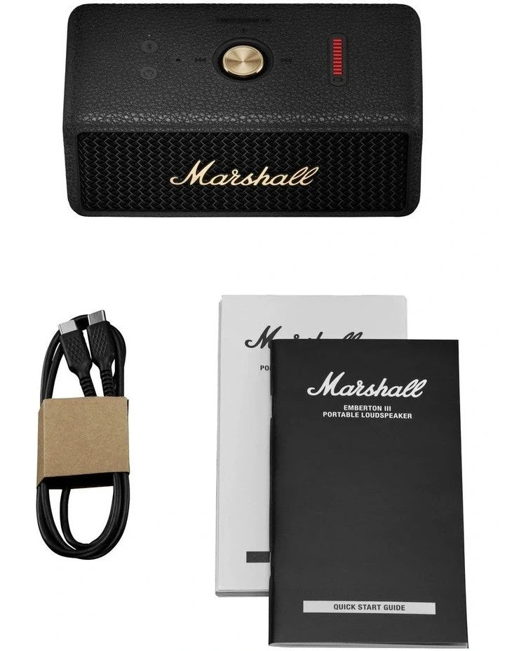 Genuine Marshall Emberton 3 Wireless Bluetooth Portable Speaker (Black) AU Stock