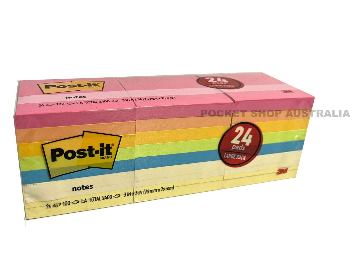 3M POST IT Notes Super Sticky 24 Pack Pads x 100 Sheets 2400 Sheets New Colours