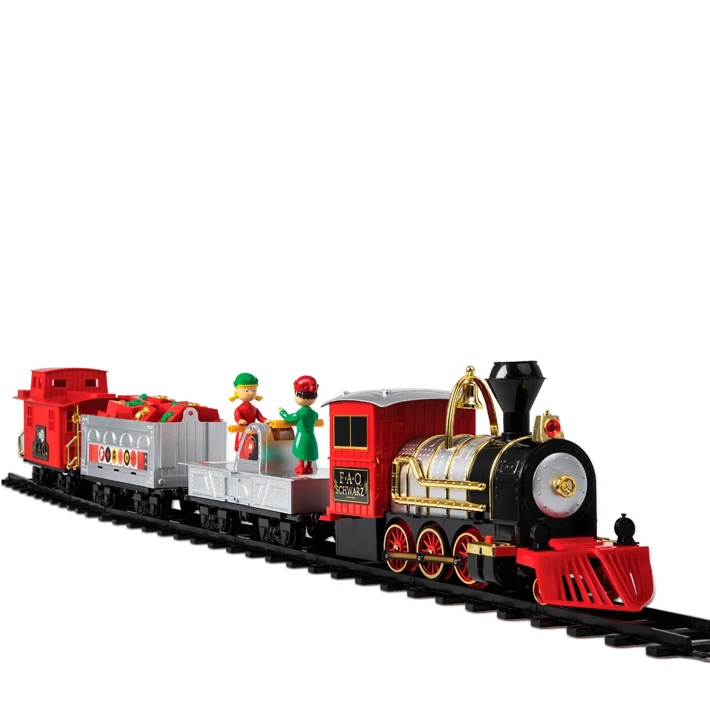 Fao Schwarz Motorized Train Set Rail Track with Real Lights  Sounds 34-Piece