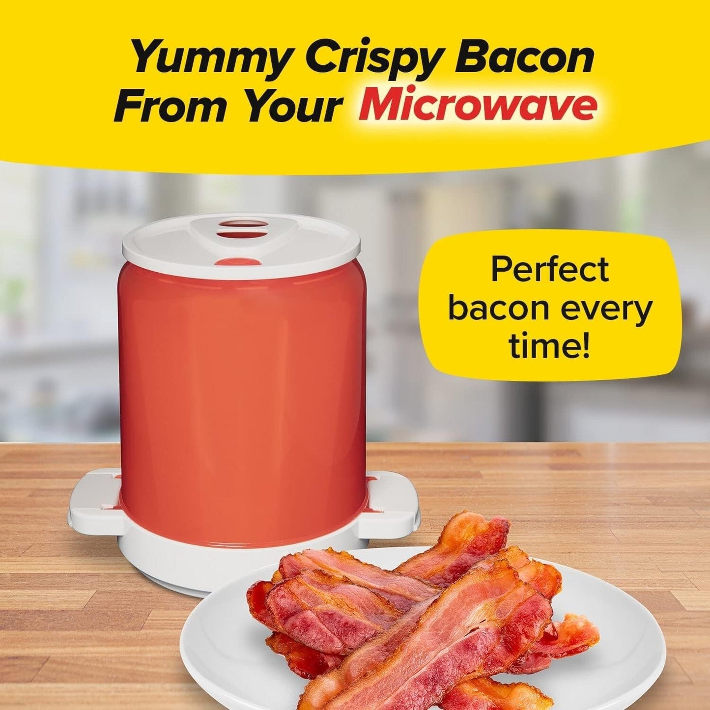 Genuine Yummy Can Bacon As Seen on TV Make Crispy Healthy Bacon in Microwave