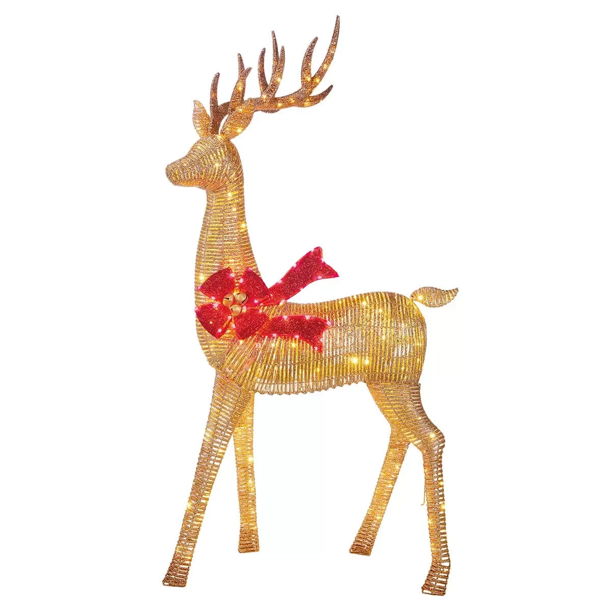 Gold Deer Family 3 Piece Set - Outdoor Christmas Twinkling LED Lights