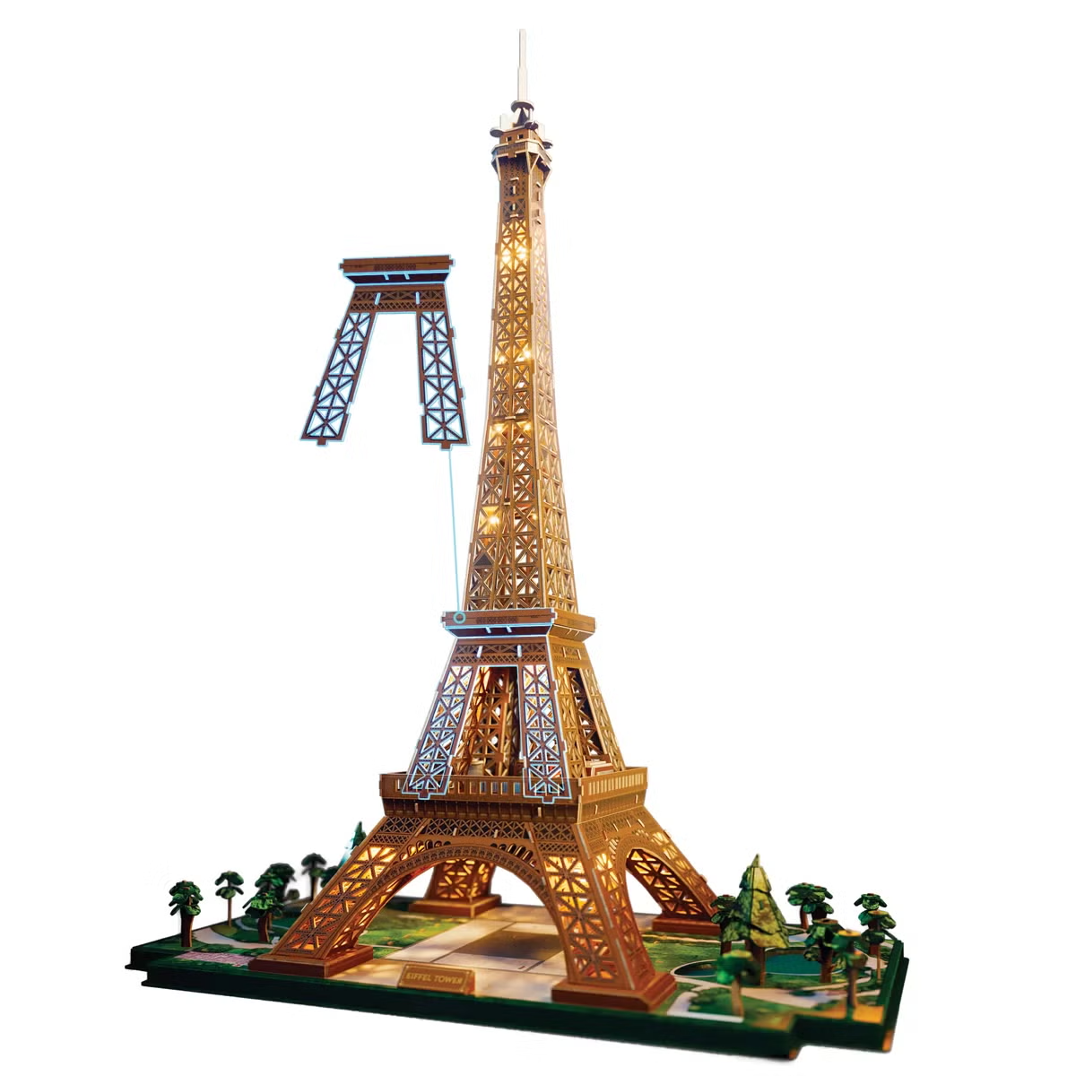 90CM 4D Build Eiffel Tower 3D Puzzle Model Kit LED Lights 252 Pieces 6077962