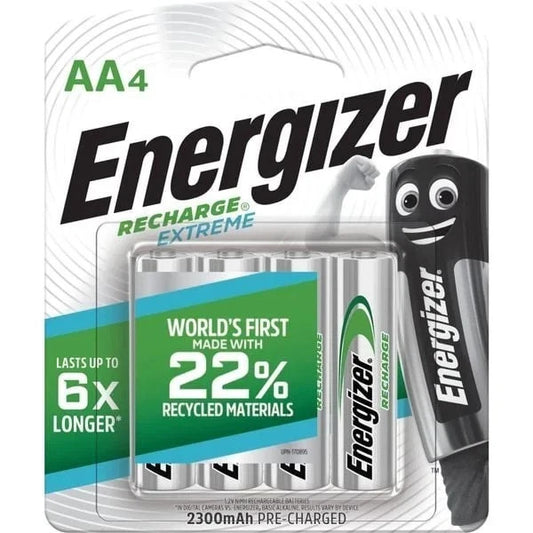 Energizer Recharge Extreme Rechargeable AA Batteries 4 Pack