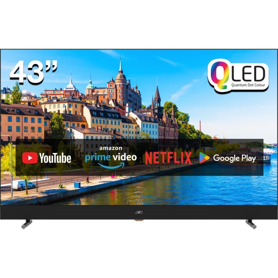 JVC 43" 4K UHD QLED Android Smart TV with Built-in Soundbar Google Netflix