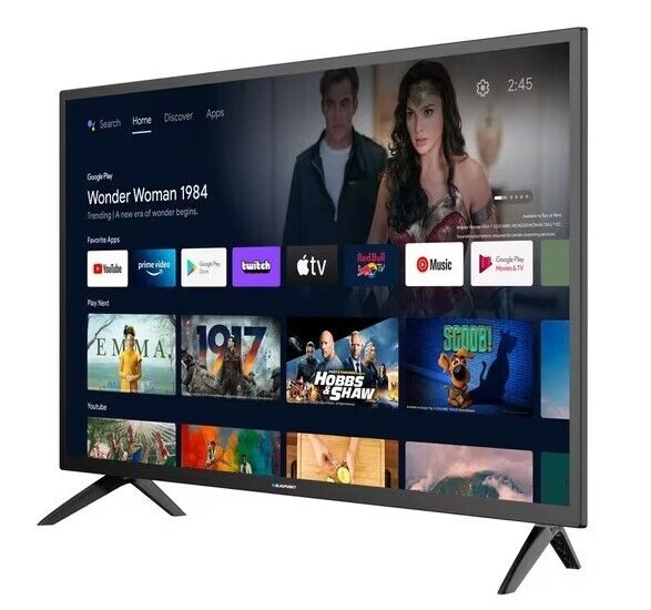 BLAUPUNKT 32" HD ANDROID SMART LCD TV YOUTUBE CHROMECAST Google Prime LED Backli