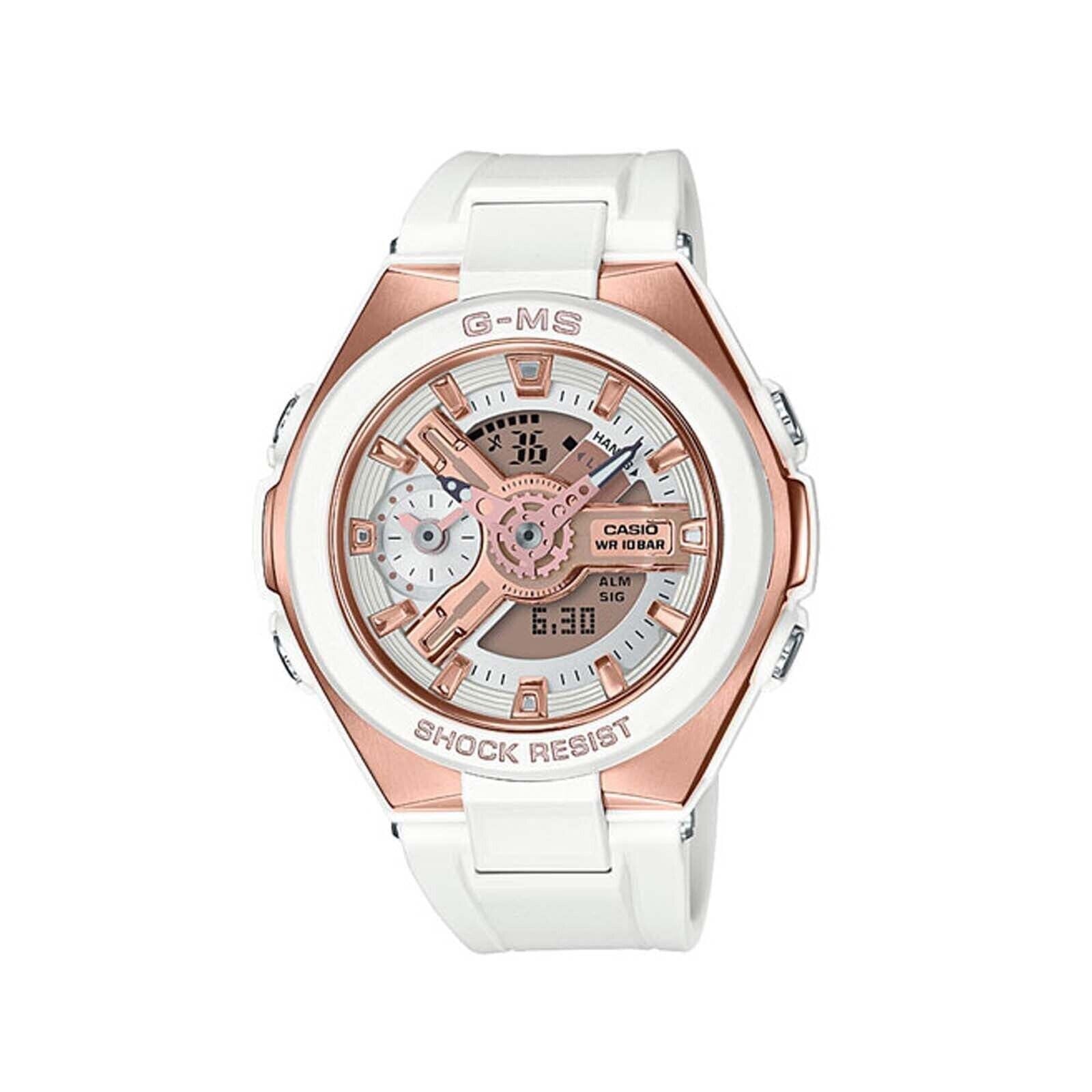 Casio BABY-G White Resin and Rose Gold Dial Watch MSG400G-7A Aus Stock Warranty