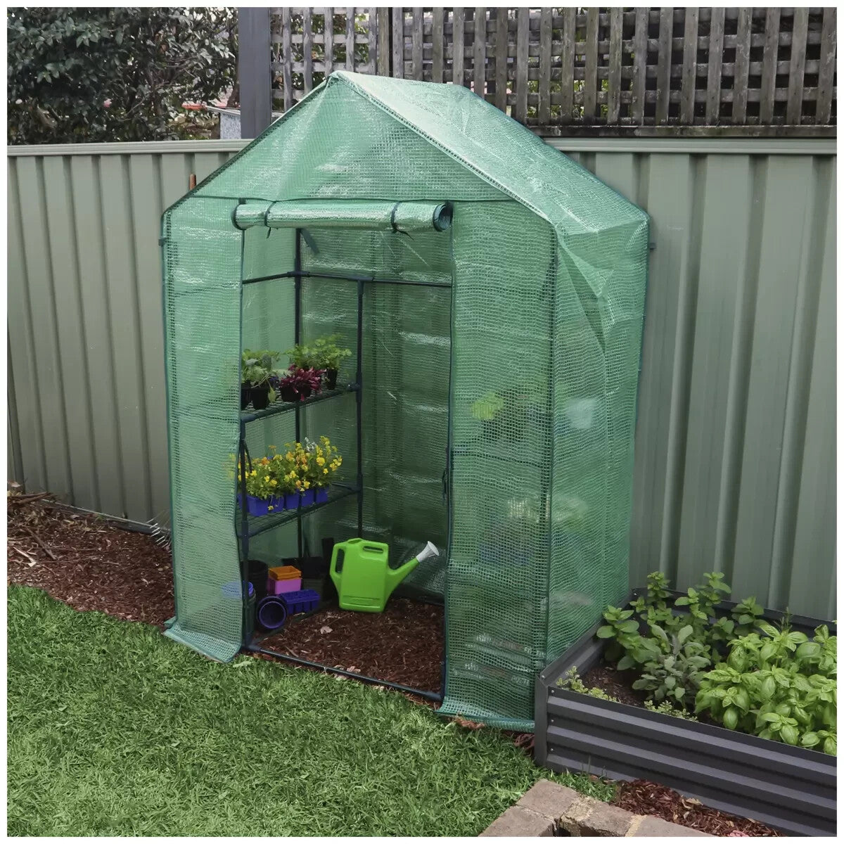 2x Greenhouse Greenlife Walk-in Greenhouse with PE Cover 195 x 143 x 73cm