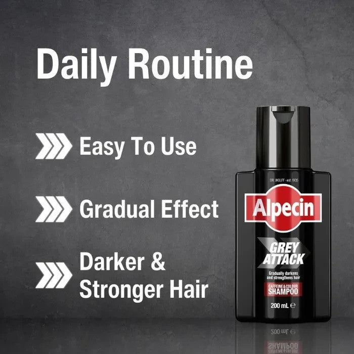 4X Alpecin Grey Attack Caffeine Colour Shampoo 200ml Anti-Grey & Hair Strengthen