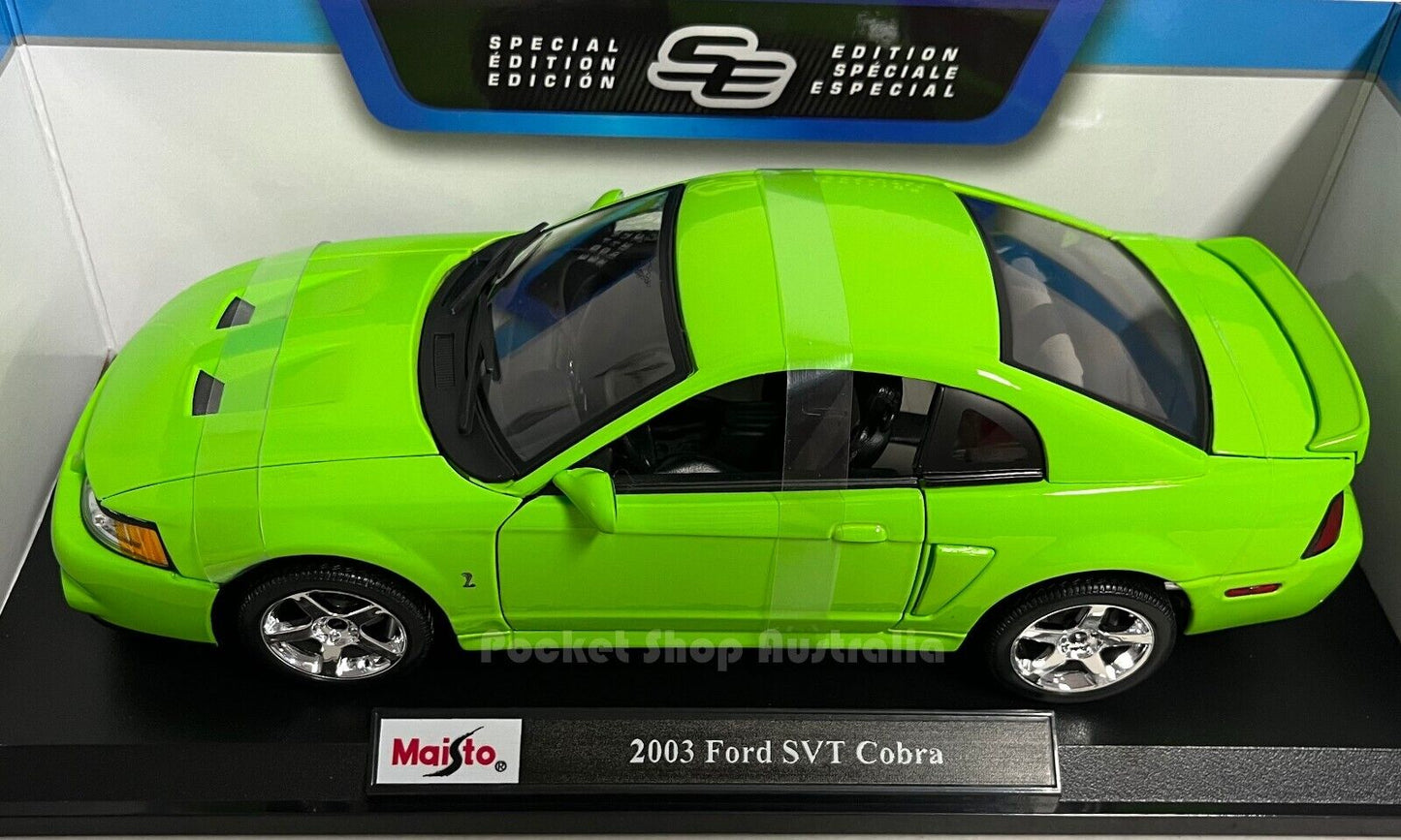 Maisto 2003 Ford mustang SVT  Cobra Green 1:18 Diecast Car Toy