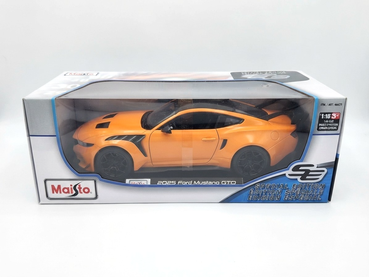 Maisto 1:18 2026 Special Edition Car – 2025 Ford Mustang GTD (Orange)