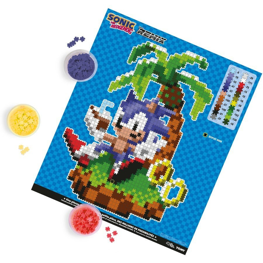 TOMY 1200pc Jixelz Remix Sonic the Hedgehog Chillin' Sonic Kids Pixel Puzzle Set