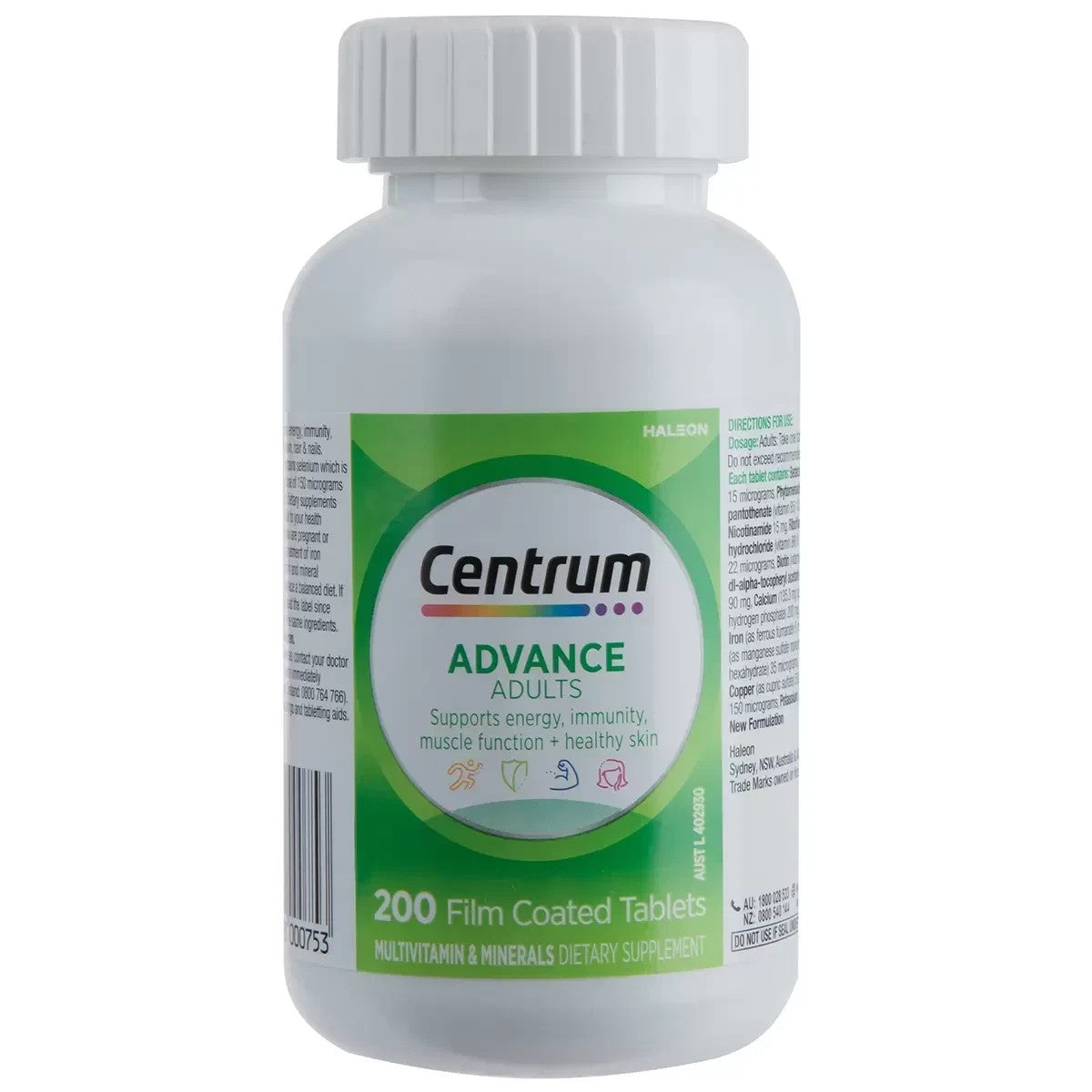 Centrum Advance For Adults Multivitamin & Minerals Dietary Supplement 200 Tablet