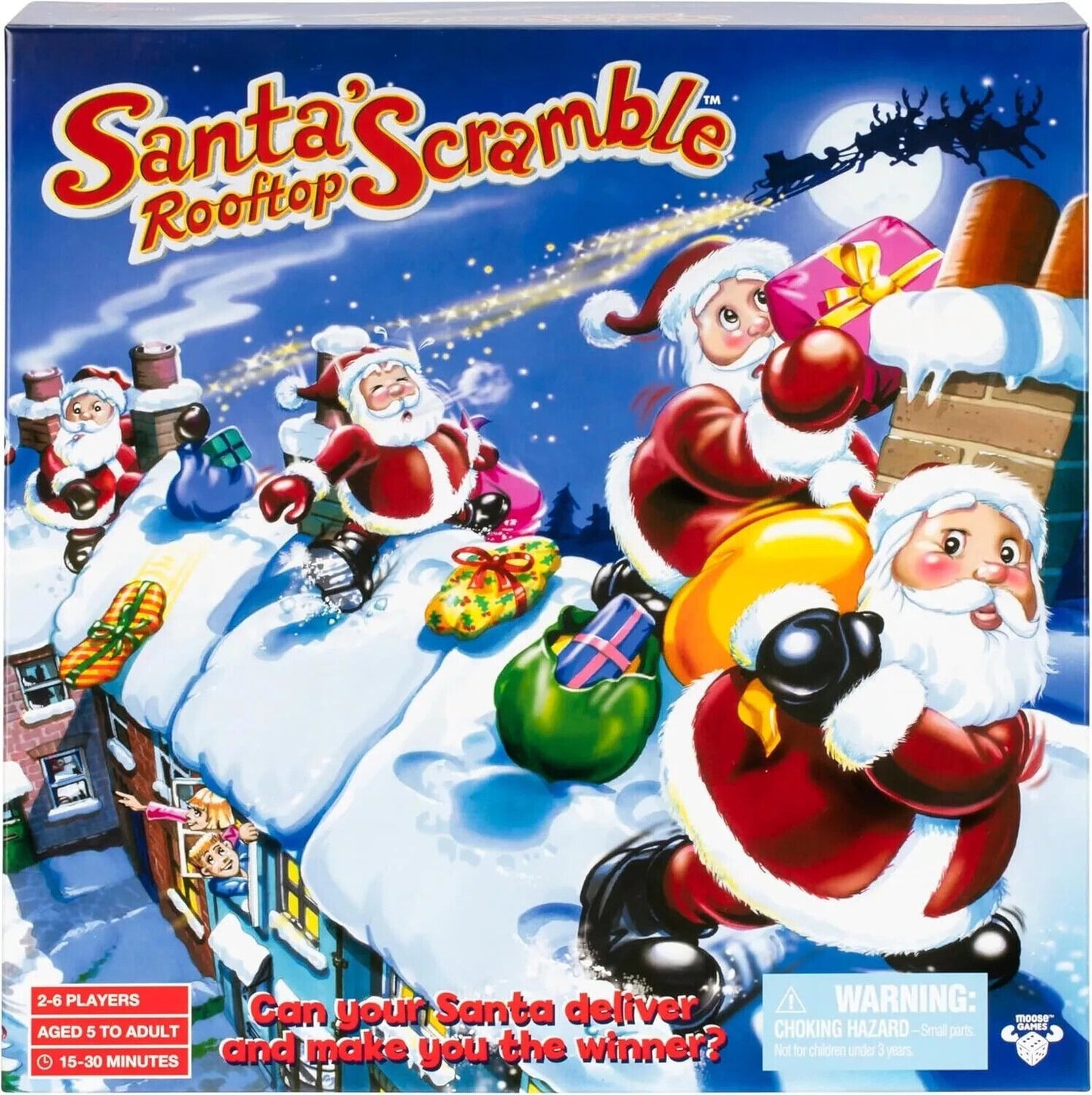 Santas Rooftop Card Scramble Board Game Christmas Role Play 2-4 Players