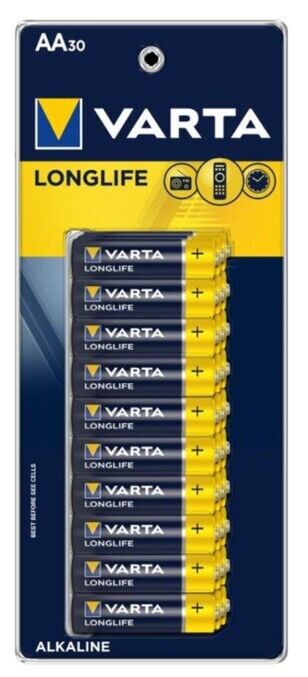 30 AA/24 AAA Alkaline Batteries Long Lasting Alkaline German VARTA by Energizer