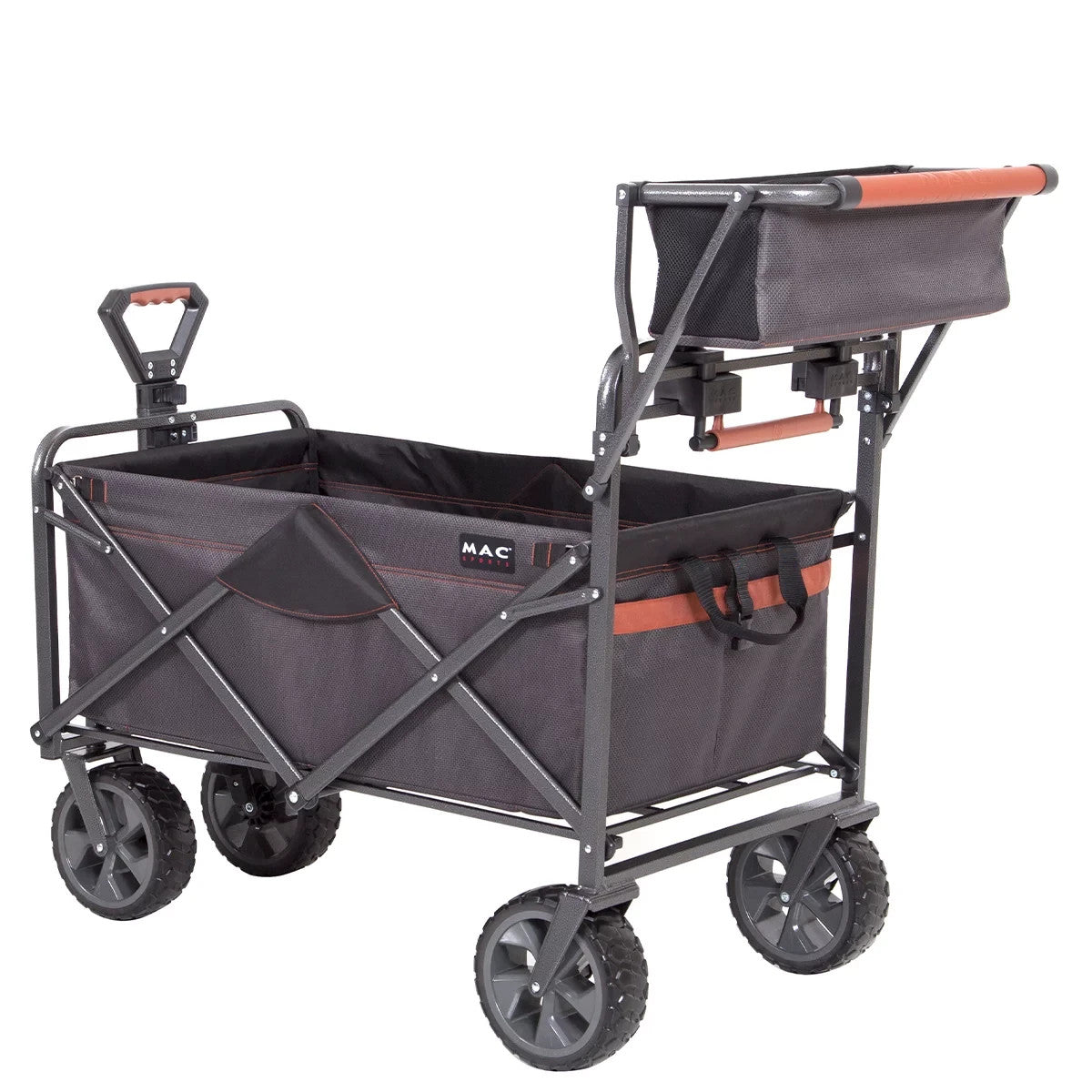Mac Sports Deluxe Push Pull Folding Wagon with Brakes