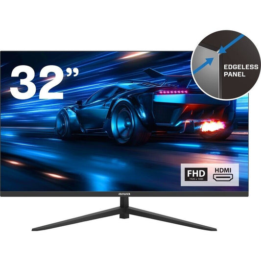 Aiwa Japan 32" Full HD IPS FHD Edgeless Monitor (1920 x 1080), 32 Inch  Computer