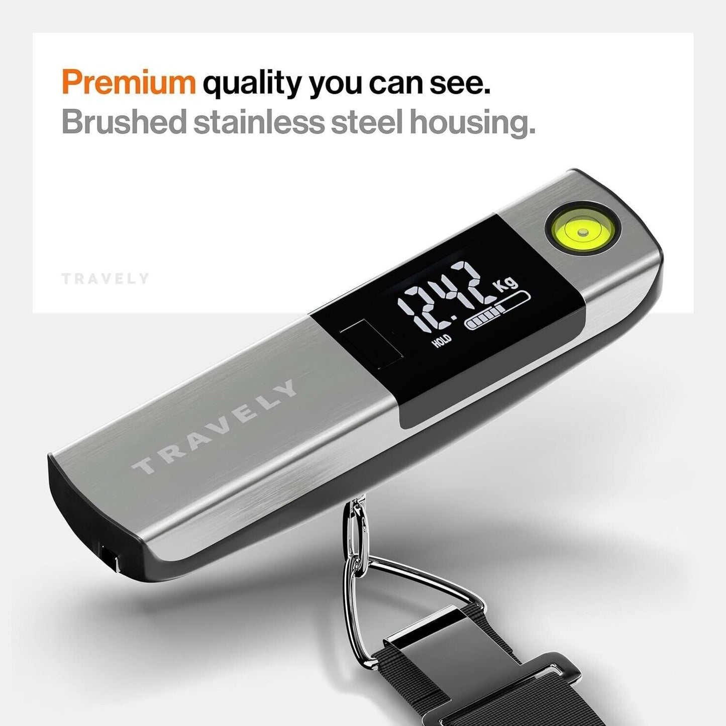 Electronic Portable Digital Luggage Scale 50K Travel Tape Measure Built-in Level