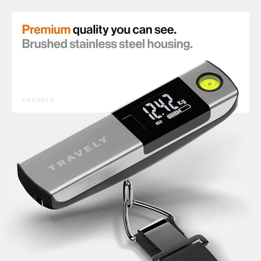 Electronic Portable Digital Luggage Scale 50K Travel Tape Measure Built-in Level