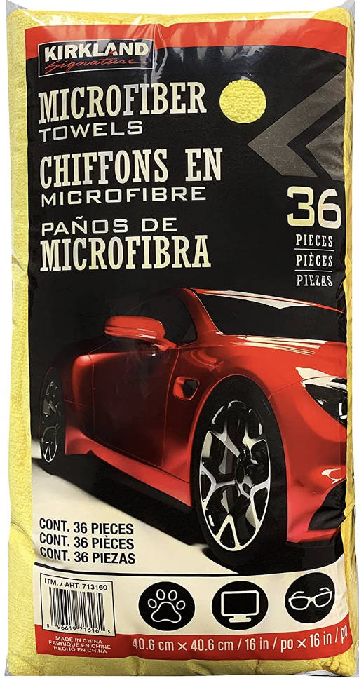 36 Kirkland Microfibre Towels Car Cleaning Plush Cloth Soft 40 x 40 cm glass