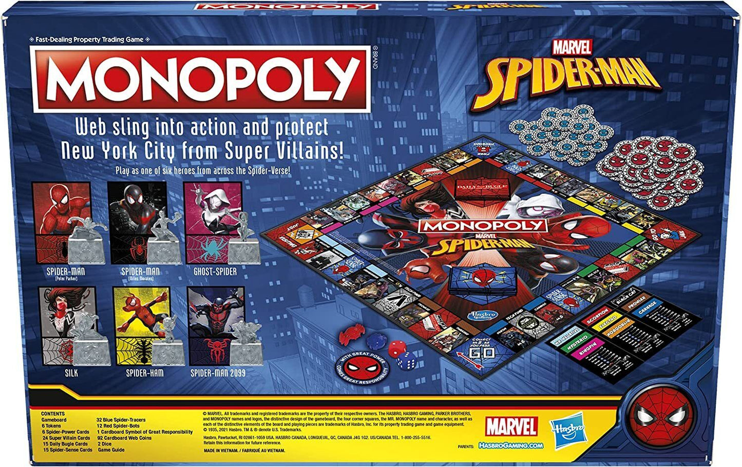 Monopoly Marvel Spider-Man Edition Board Game Brand New
