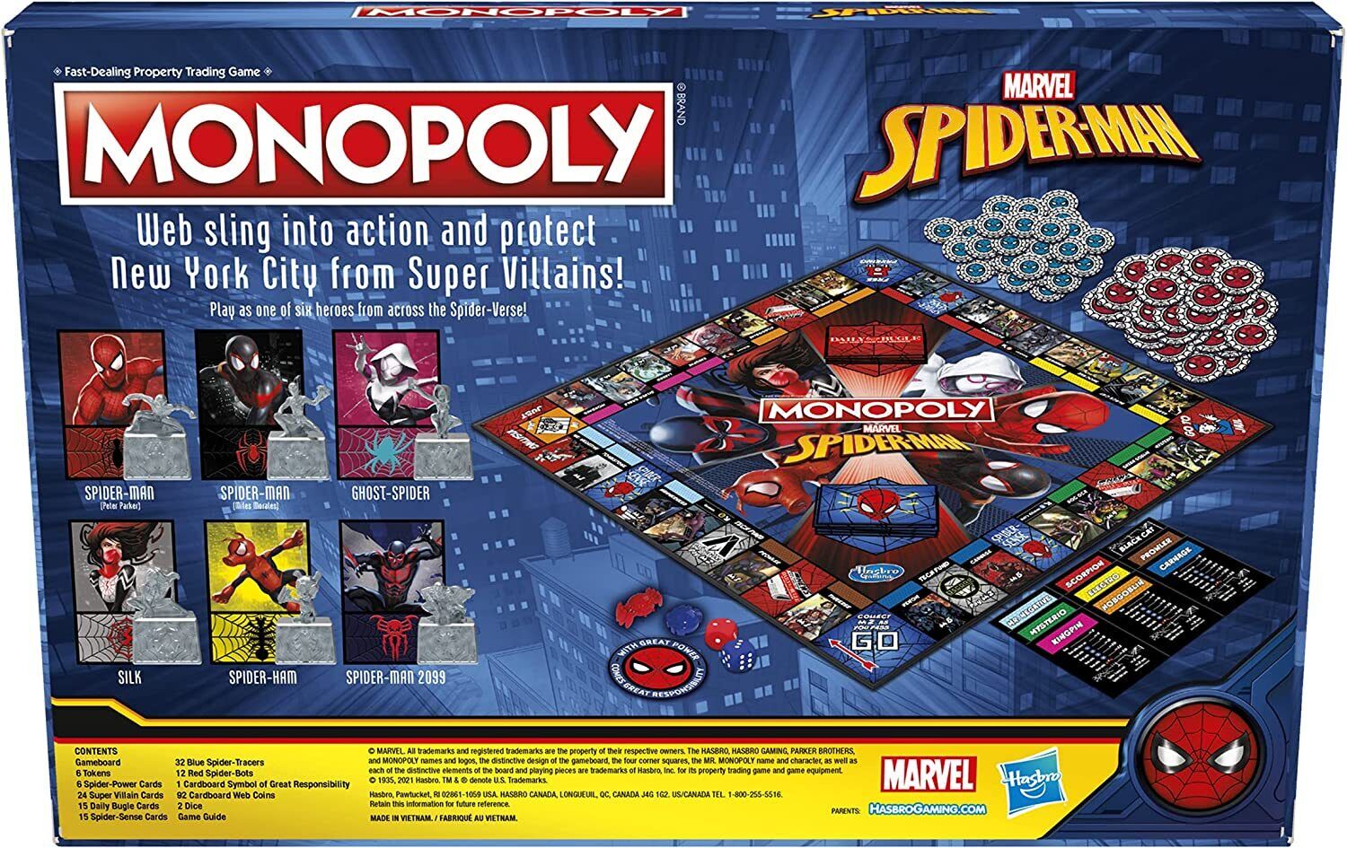 Monopoly Marvel Spider-Man Edition Board Game Brand New