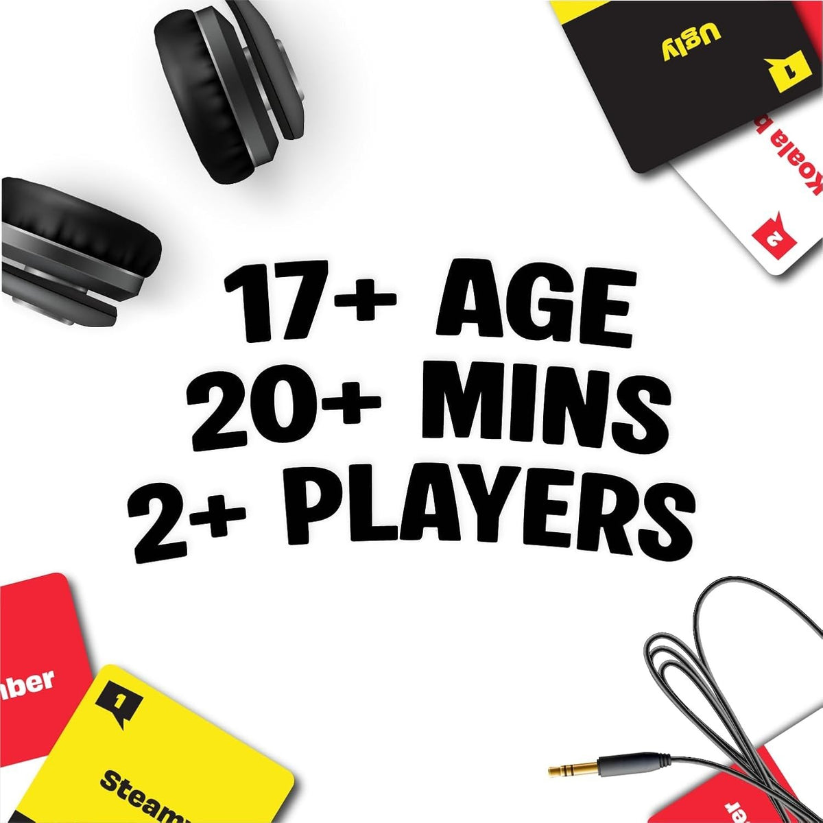 Sorry What?! Card Game 18+ Adults Only 400 Cards Wireless Headphones Included