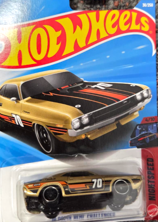 Hot Wheels 70 Dodge Hemi Challenger Age 3+ 36/250 4/10 Night Speed
