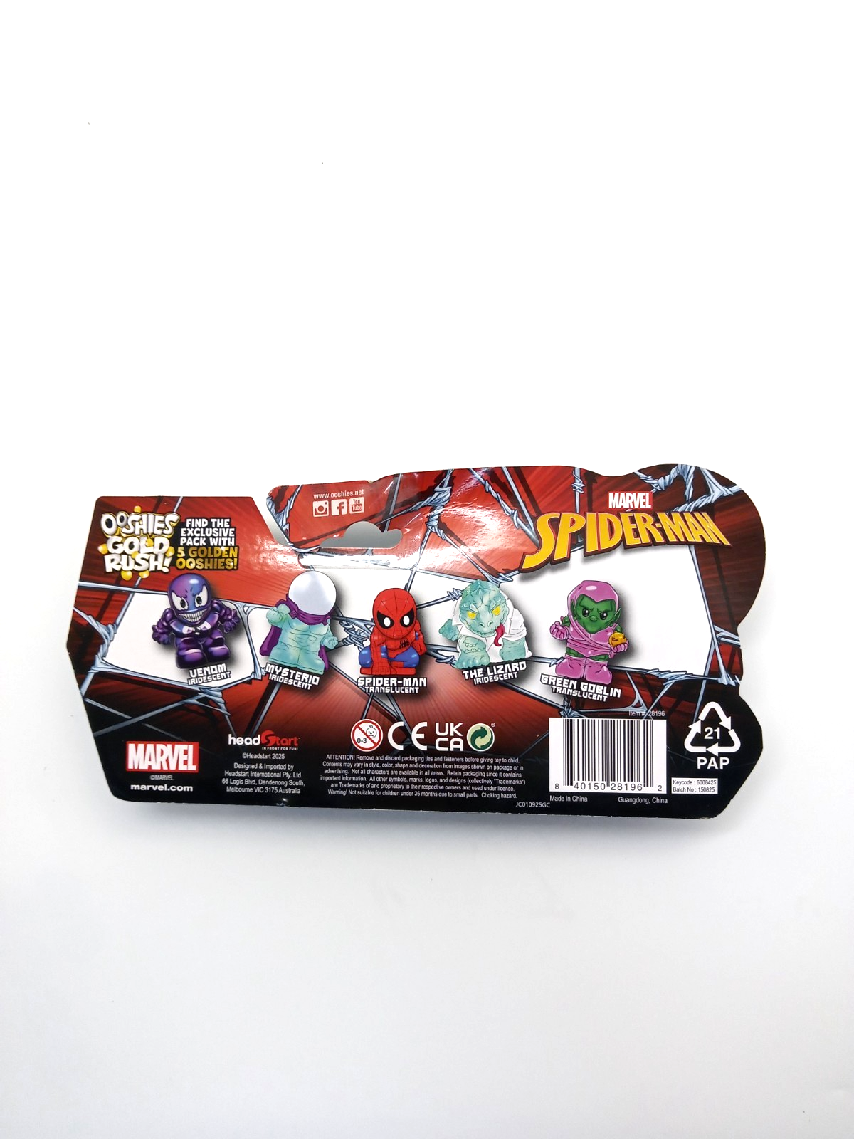 Ooshies Marvel Spider-Man Gold Rush Standard 5 Pack