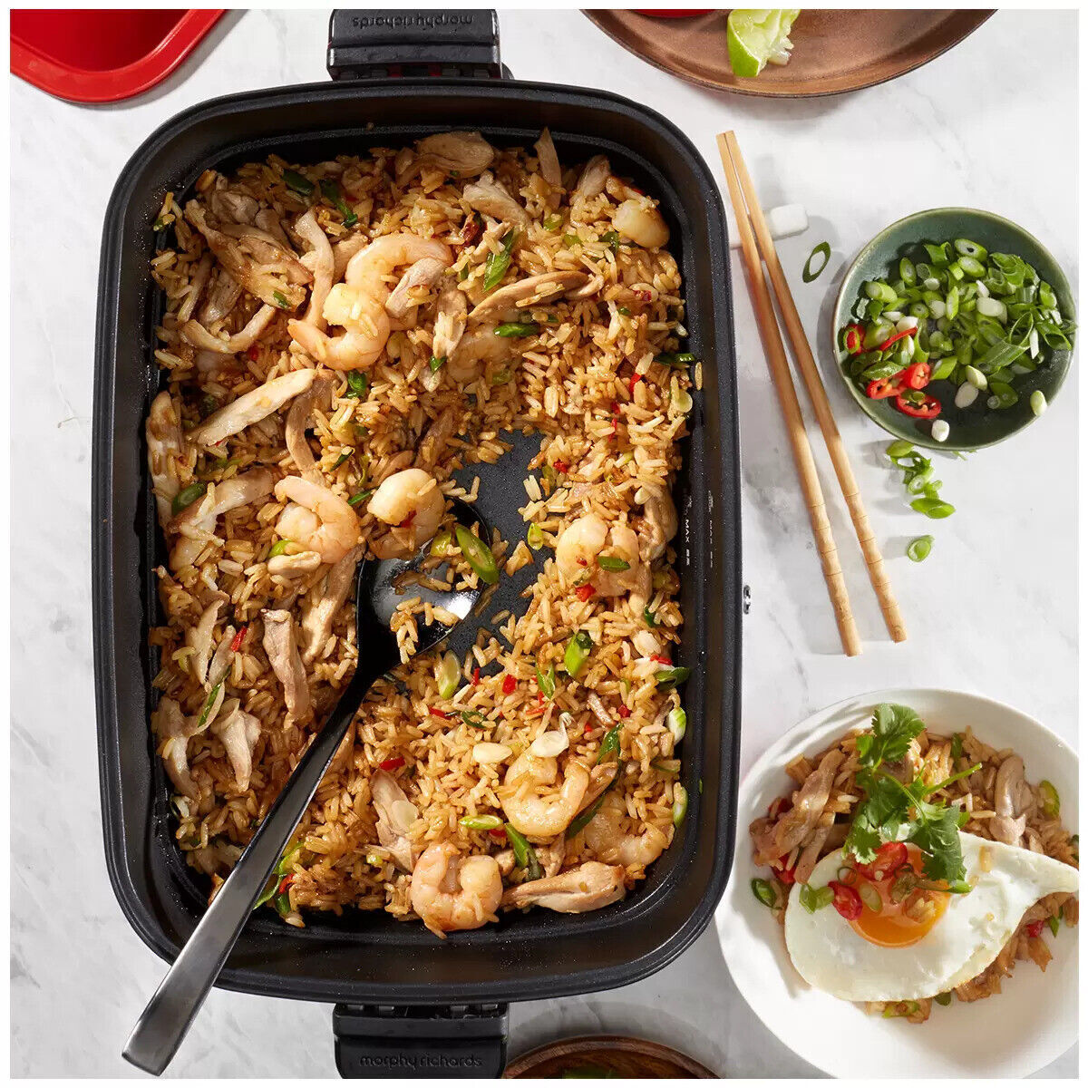 Morphy Richards 3-in-1 Cooking Pot Multifunction Grill Steam Slow Non Stick