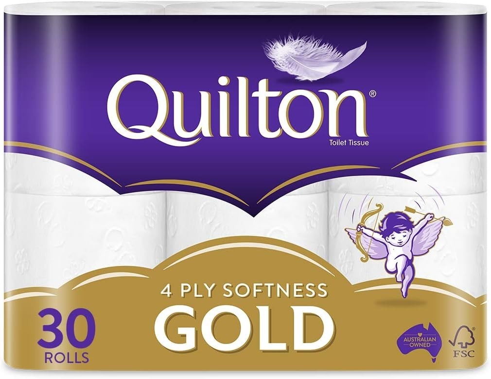 Quilton Gold 4 Ply Toilet Paper 60 Pack - New Value Pack Thick Soft & Gentle