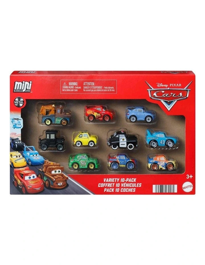 Disney Pixar Cars Mini Racers 10-Pack Die-Cast Vehicle Set Movie Characters 3+