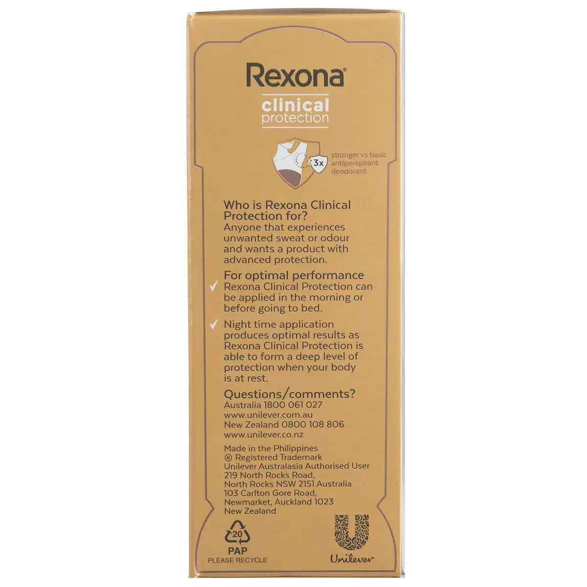 Rexona Clinical Protection Antiperspirant Deodorant Women 3x45ml
