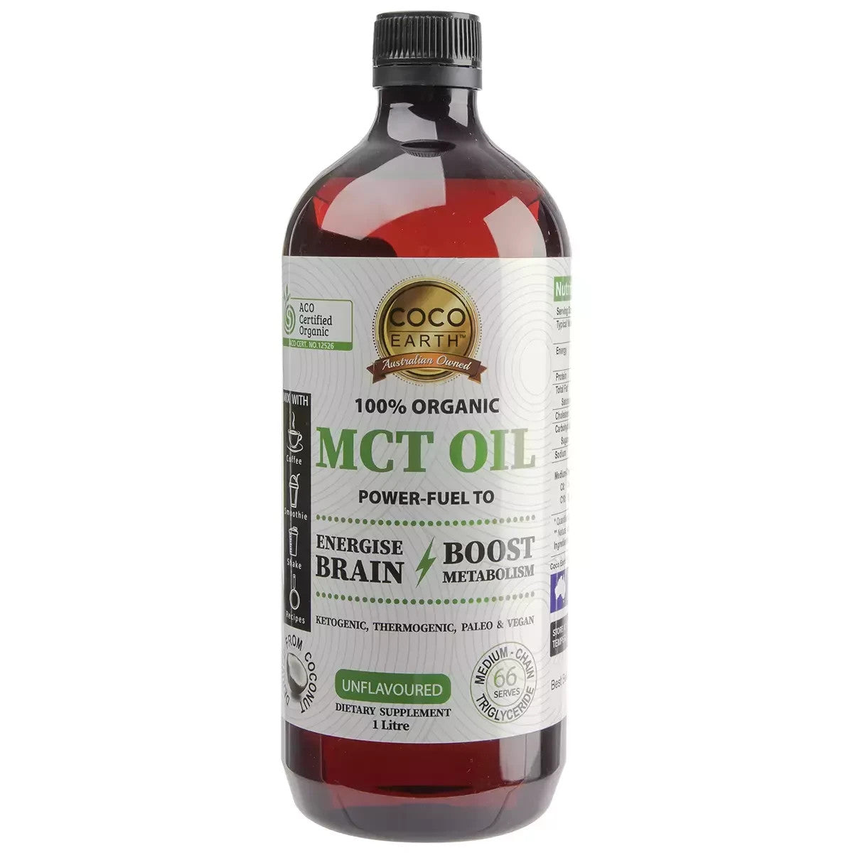 Coco Earth Organic MCT Oil 1L Free Shipping