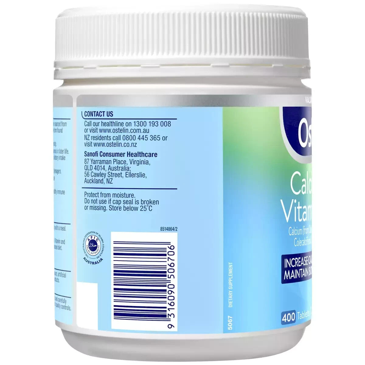 Ostelin Calcium And Vitamin D3 400 Tablets