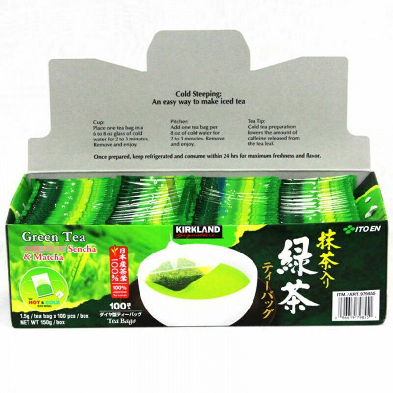 Kirkland ITO EN Japanese Green Tea Matcha Blend Leaves-100 Tea Bag Pack