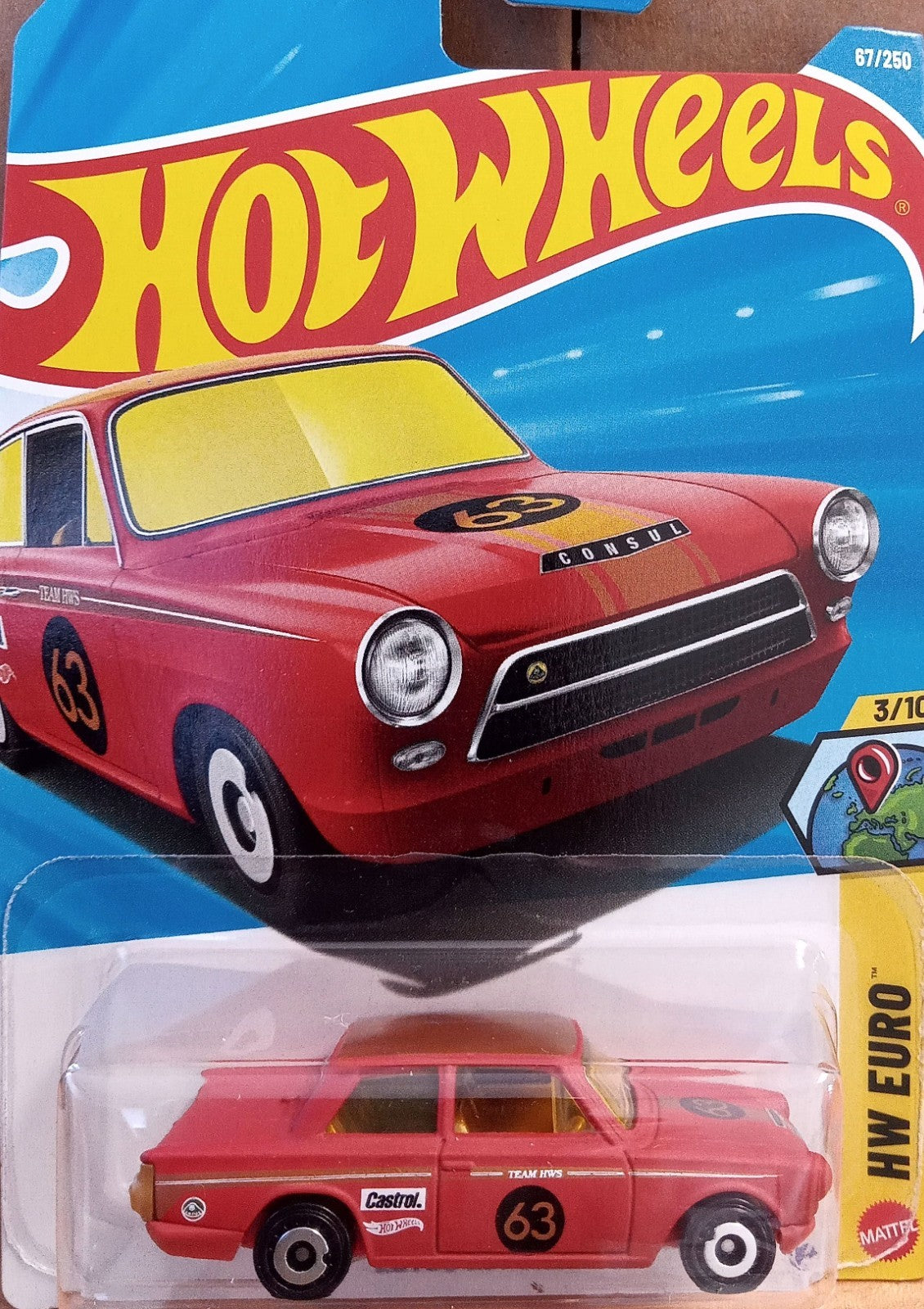 Hot Wheels Euro Series 3/10 - Lotus Cortina Red 67/250