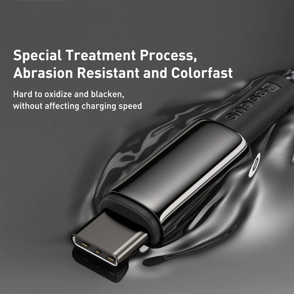 Baseus 100W USB-C to USB-C Fast Charging Cable for Samsung, iPhone 15 & MacBook