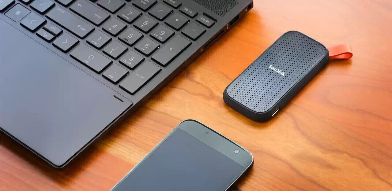 Sandisk 1TB Portable SSD E30 USB 3.2 Gen 2| Type C To A Cable SDSSDE30-1T00-G25