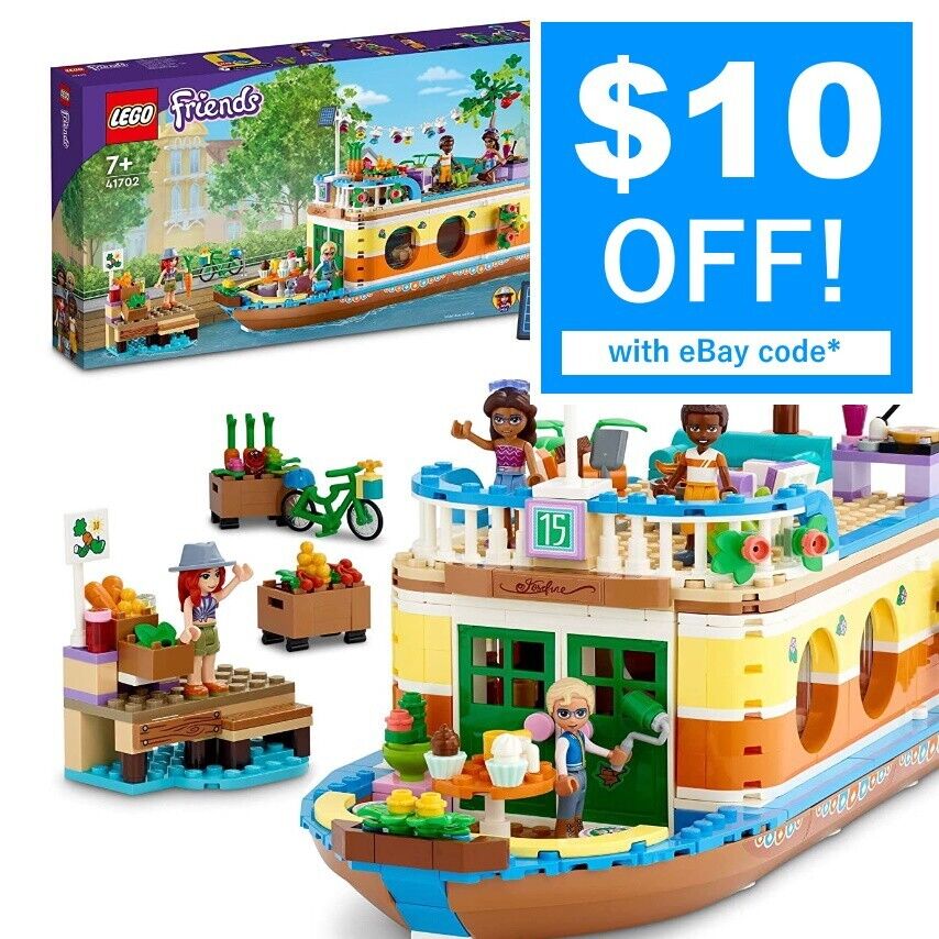 LEGO Friends Canal Houseboat 41702 Boat With Rooftop Garden & Stall, Bike
