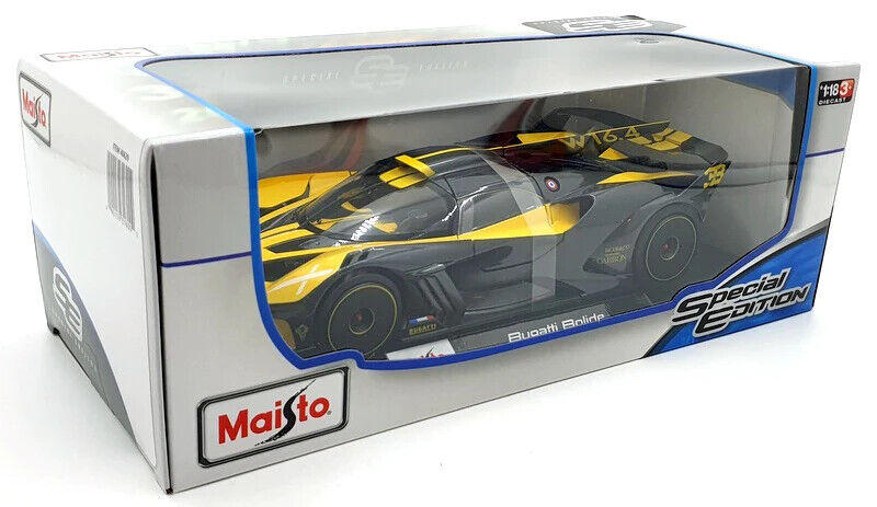 Maisto 2021 Bugatti Bolide Yellow Blue Black Model Diecast Toy Car 1/18 1:18