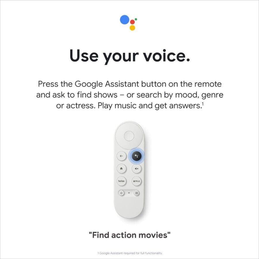 Google Chromecast with Google TV Snow HDTV WiFi HDMI with Remote HD